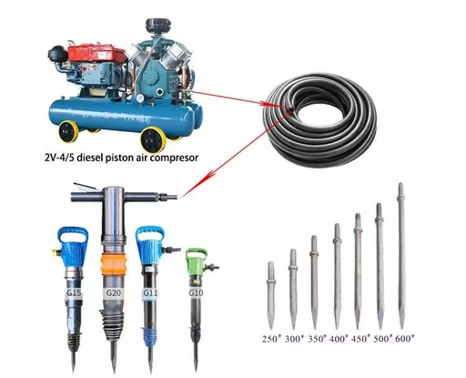 Kaishan Handle Rock Drilling Tools G15 Pneumatic Air Pick Hammer Breaker Rock Splitter Carbon Steel Casting Rock Drill