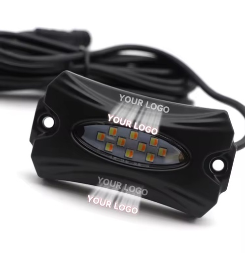 Waterproof Led Rock Light Pure White RGB RGBW Car Rock Light Connector Off-road LED Pod Splitter 4 Pure White Rock Lights