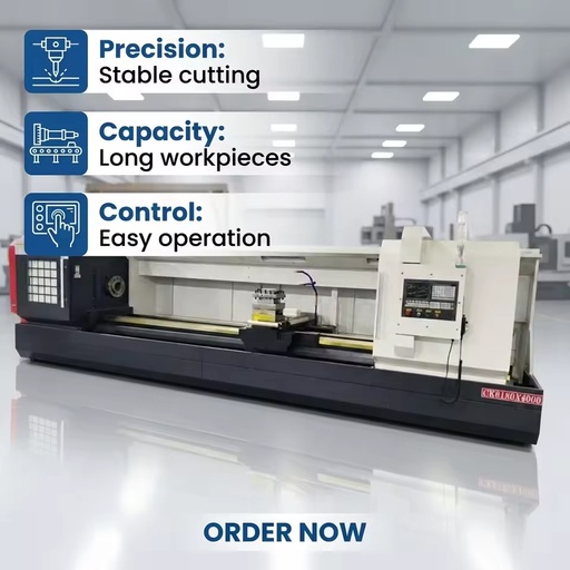 Industrial Heavy Duty Horizontal CNC Lathe Machine CK6180 1500mm 3000-6000mm 4/6/8 Stations Control System Flat Bed