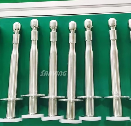 Food Grade SS316L Bolted Rotary Cleaning Ball Tank Long Nozzle Small Spray Head 3A Standard 3-Year Warranty
