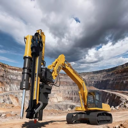 Excavator Attachments DTH Rock Drill Hydraulic Splitter Machine for Splitting Large Quarry Stone