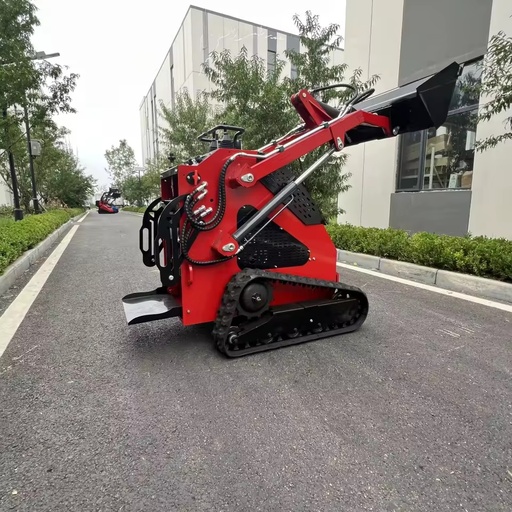 Global Supply Crawler Mini Skid Steer Loader with Cone Splitter and Rock Saw for Farm Harvest and Timber Yard Operations