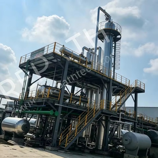 Tire Plastic Pyrolysis Oil to Diesel Distillation Plant Industrial Fuel Oil Refining Equipment