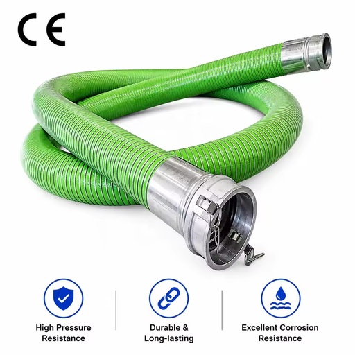 Flexible Black Chemical Delivery Hose, Made of Food-grade Rubber, Used for Transporting Beer, Beverages, and Oil.