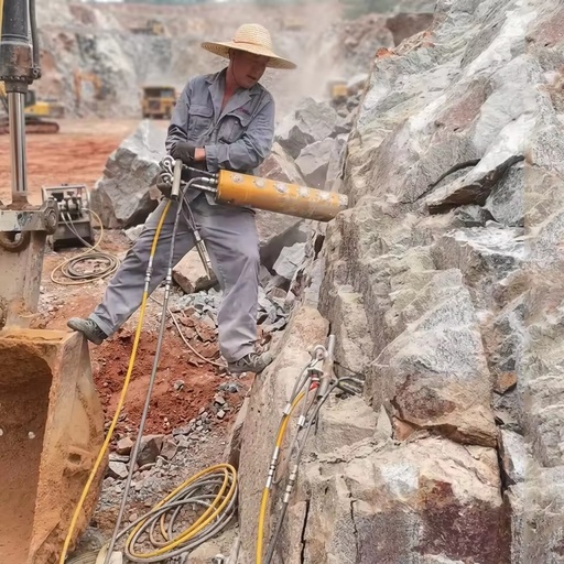 High Standard and Efficient Hydraulic Piston Rock Splitter with AC Motor and Pump for Mining Applications