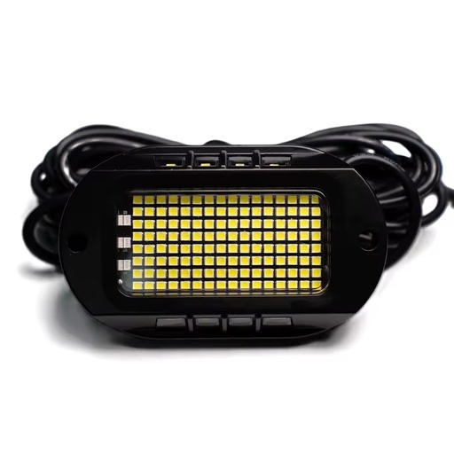 New White 144LED Rock Lights IP68 Waterproof Aluminium LED Light Truck Retrofit Accessory 12V Rock Lights for Truck