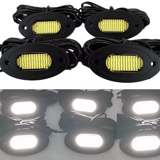 Pure White 108Led Rock Light Ultra Bright Off-Road Rim Light Underglow Waterproof Car Running Strobe Light for Truck ATV UTV SUV