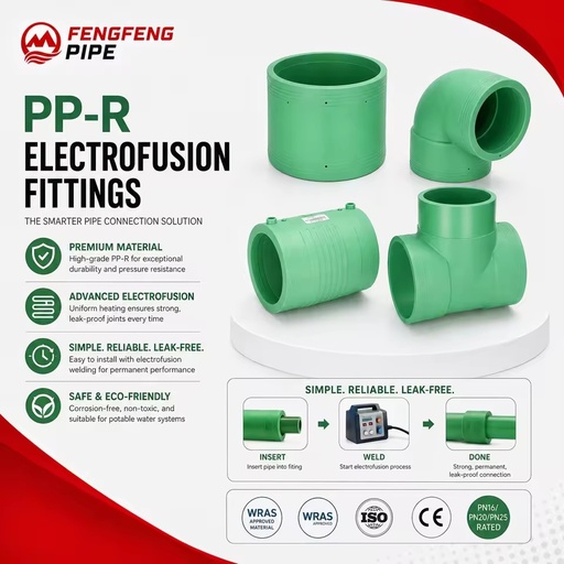 PPR Electrofusion Fittings All Types of PPR Pipes and Fittings Coupling Elbow Tee Reducer for Hot and Cold Water