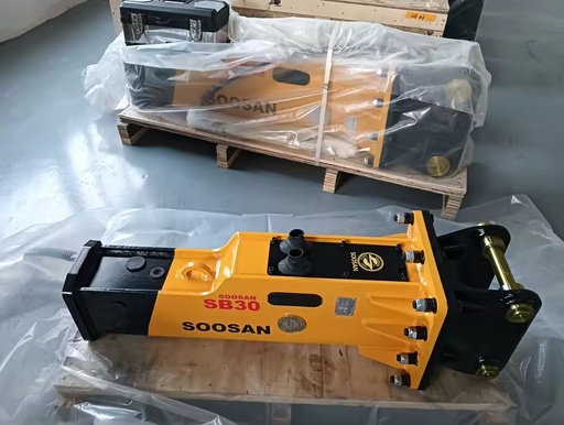 SB30 Box Type Hydraulic Breaker Skid Steer Attachable Plate 1 Year Warranty Hoses Chisel Tool Nitrogen New Construction Gearbox