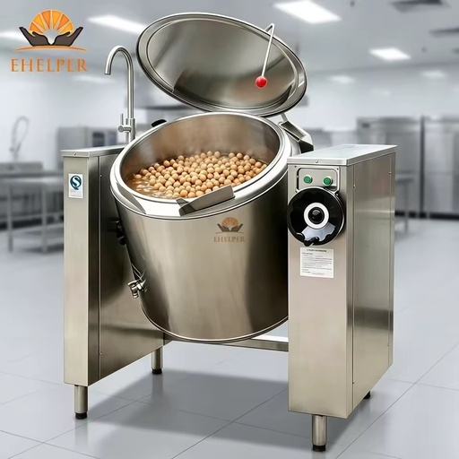 500L SUS304 Jacketed Tilting Boiling Pot Steam/Electric/Gas Commercial Food Cookware
