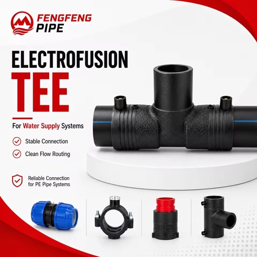 HDPE Electrofusion Equal Tee Smooth Surface Fitting 50mm Tee Connection Tees Plastic Hdpe Pipe Fittings SDR11 PN16 PE100