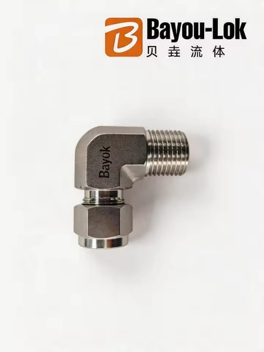 Right Angle 90 Compression Tube to NPT Male Adapter Forged Polished Valve Fitting