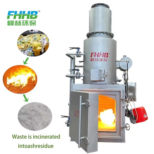 CE Certified Industrial Solid Waste Incinerator, Plastic Rubber Fabric Waste Environmental Compliance Discharge Equipment