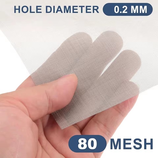 80 Mesh Woven Wire Mesh 304 Stainless Steel Filter Screen Sheet for Industrial Machinery Filtering Powder Fine Particles