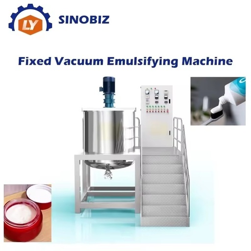 1000L Automatic Fixed Vacuum Homogenizer Emulsifier Machine SUS304/316L Heating High-Power Motor CE Chemical