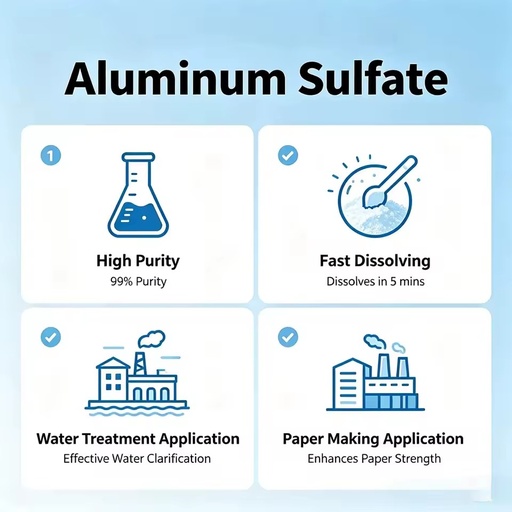 Industrial Chemical Raw Material Aluminium Sulphate White Granule Coagulant for Water Treatment