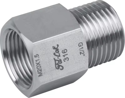 Precision Forged Pipe Adapter 316SS Brass NPT BSPT ISO Thread Swagelok Parker Fitok Interchangeable Anti Galling High Pressure