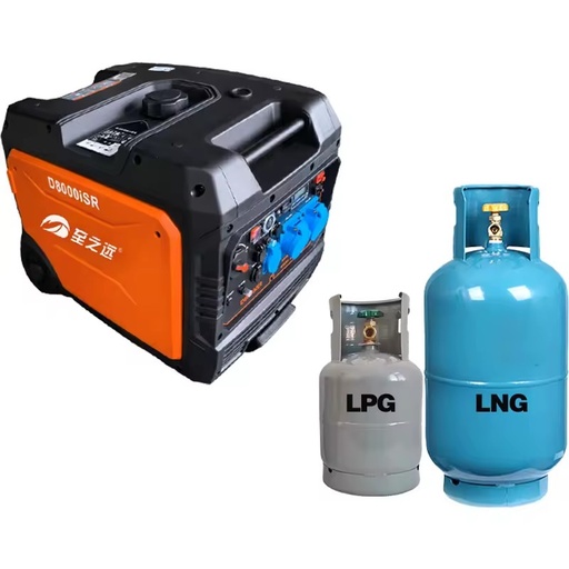 Dual-Fuel 3.5kW/6.5kW Portable Power Inverter Generator Silent Natural Gas/LNG for Home Use Gasoline Generators