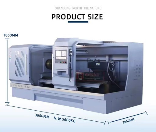 CWK6180-1500 Heavy Duty CNC Horizontal Lathe Single Spindle 800mm Swing Over Bed Turning Machine