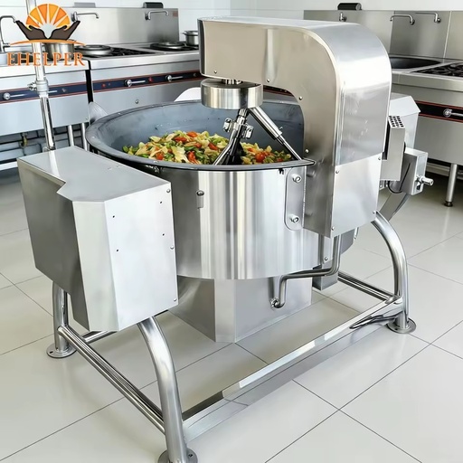 Industrial Cast Iron Cooking Pot 150L Adjustable Fire Speed Stainless Steel Outer Body Planetary Stirring Temperature Commercial
