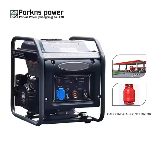 Porkns Dual Fuel Small 2kw 3kw 4kw 4.5kw 5kw Petrol Generator Portable Electric Inverter Gasoline/Gas Generator