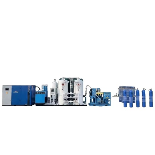 Integrated PSA Oxygen Generation Plant with High-Pressure Cylinder Filling Ramp for Industrial and Medical Gas Supply Systems