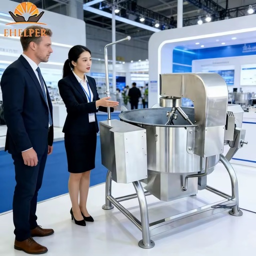 150L Industrial Cast Iron Gas Cooking Wok with Planetary Mixing & Auto Tilt Temperature Control Commercial Use