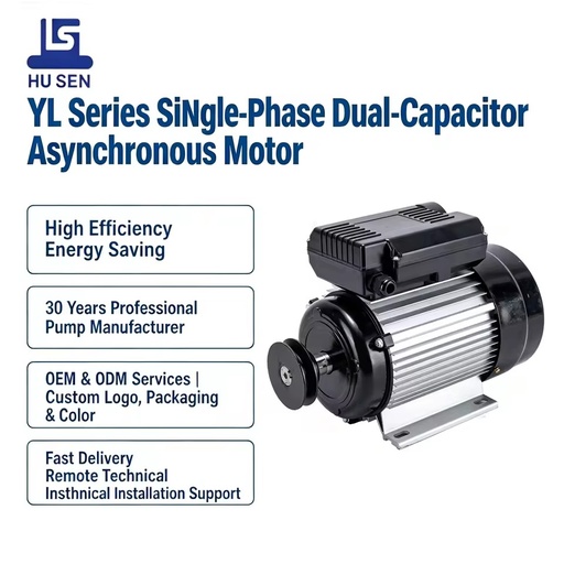 High Quality Aluminum Shell Motor Single Phase Double Capacitor Ac Asynchronous Motor