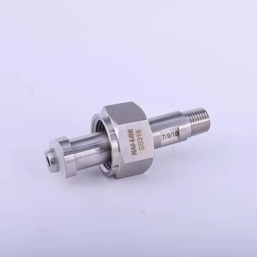 NAI-LOK DIN477 No.3 Oxygen Cylinder Connector SS316 Gas Cylinder Adapter 1/4 MNPT High Pressure 3000psi O2 Valve Connector
