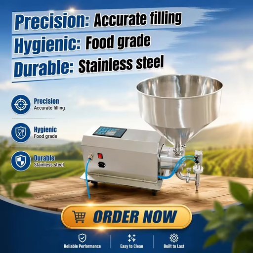 Semi Automatic Meat Puree Peanut Servo Motor Rotor Pump Ketchup Jam Jar Lotion Cream 304 Stainless Steel Filling Machine
