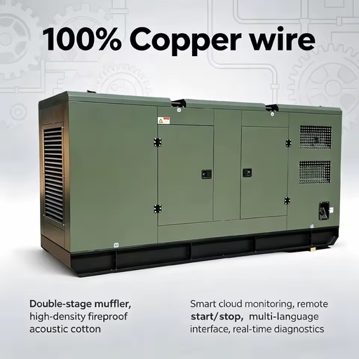 High Efficiency 25/30/35/40/45/50/120kVA Silent Diesel Genset with Low Fuel Consumption Engine for Farm & Construction Site