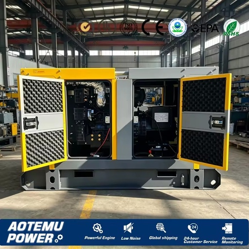 Super Silent 20kW 30KW 50KW 60KW 75KW 80KW 100KW 120KW 150kW Diesel Generator Set with Soundproof Canopy for Residential Use