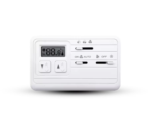 Non Programmable 3 Speed Industrial Energy Saving Fan Coil Thermostat 220V&24V Flame Retardant PC+ABS Wall-mounted for HVAC