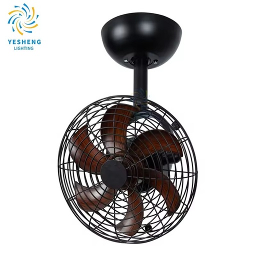 D018 Energy Saving 360 Revolving Wall Bracket Ceiling Fan Oscillating Decorative Antique Wall Mounted Fan With Remote Control