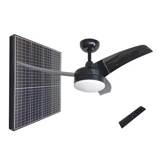 42-Inch Solar Battery Powered LED Ceiling Fan Energy Saving DC Motor Day-Night Cooling Easy Fan for Outdoor Household Industrial