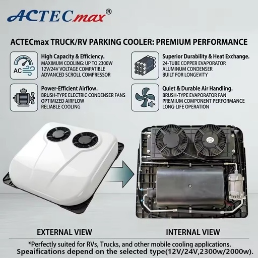 ACTECmax Heavy Duty Truck Roof Mounted Cooling Equipment Independent Air Conditioner Scroll Compressor Energy Saving Operation