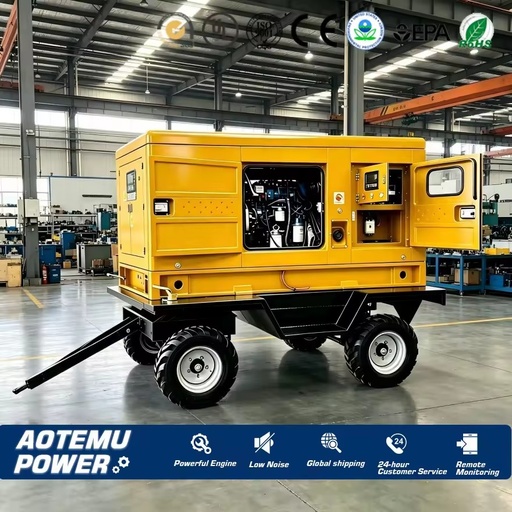 Manufacturers Trailer Diesel Generator 100KVA/80KW Diesel Generators Water Cooling Silent Diesel Generator Electric