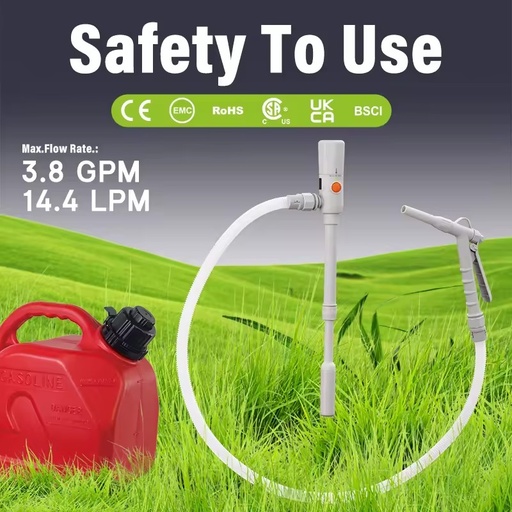 Efficient Manual Nozzle Battery Powered Fuel Transfer Pump Dependable & Swift Adaptable Made of Durable Plastic with USB Access