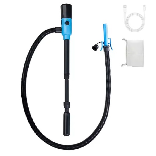 Fuel Transfer Pump Retractable Intake Pipe Plastic 3.8 GPM Flow Rate with Automatic Nozzle Portable Reliable Home Outdoor Use