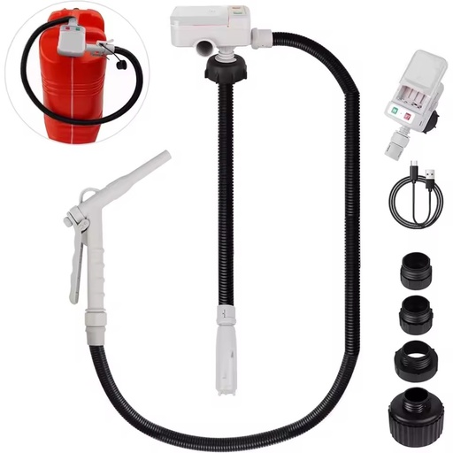 3.2GPM Manual Nozzle Fuel Transfer Pump Sturdy Leak-Resistant Design Battery-Powered USB Operated Made Durable Plastic Including