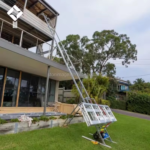 STONIMAGE 4-25M Electric Solar Panel Ladder Lifter Photovoltaic Powered Panel Hoist Lift Elevator for House Roof