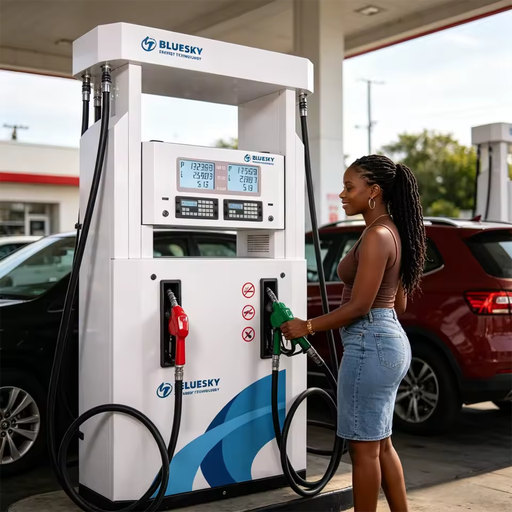 Gas Station Fuel Dispenser Double Pump High Accuracy Wide Flow Range Explosion Proof Service Equipment