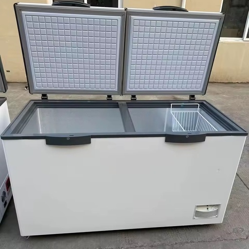 Save Energy 508L AC/DC 24V Big Capacity Commercial Freezer Battery Power Frozen Chicken Solar Chest Freezer