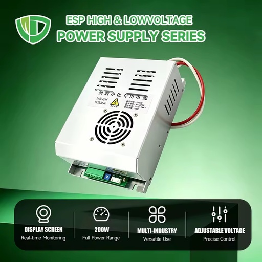 Energy Saving Dedicated High-Voltage Power Supply 50W Low Consumption for Ducted Fan Linked Oil Fume Purifier Systems