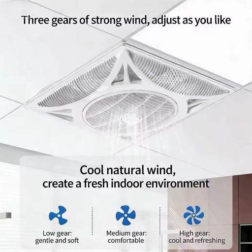 24Inch Silent AC Embedded Ceiling Fan Copper Motor Low Noise App-Controlled Air Purification Function for Hotel Household Use