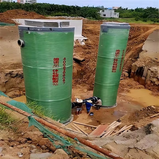 Integrated Pumping Station GRP 500L/Hour Productivity 1 Year for Townships Rural Sewage Rainwater Collection Improvement