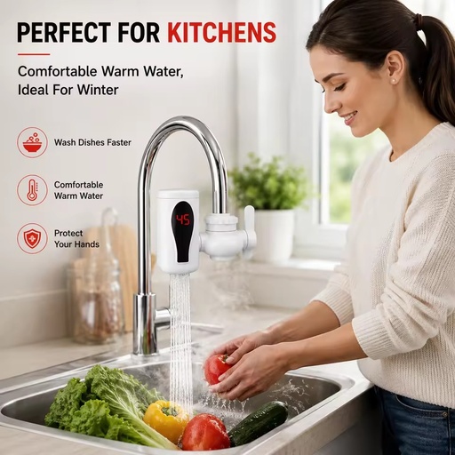 3S Quick Hot Energy Efficient LED Digital Display Hot Water Tap Electric Water Heater Faucet for Bathroom Basin