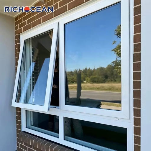 RICHOCEAN Airtight Aluminum Awning Windows Soundproof Energy Saving Glass Architectural Outward Opening Window