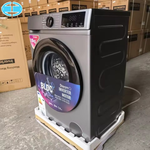 10kg Front Load Fully Automatic Washing Machine Motor with Steam Cleaning Function, Energy Efficient Ultra Silent Laundry Washer