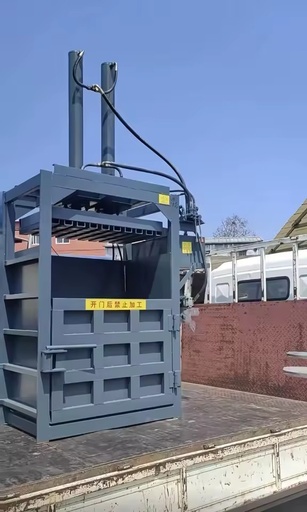 Front Door Discharge Waste Compactor, Labor-Saving Recycling Baler for Fast Bale Unloading